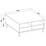 Klubska miza TOMI . Klubska miza TOMI je prava izbira za sodobne in elegantne prostore. Narejena iz kakovostne laminirane plošče debeline 16 mm, zagotavlja