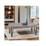 Moderna klubska mizica ŽIMA, narejena iz kovine in laminirane mizne plošče. Klubska mizica Žima je kvalitetna ter stabilna in primerna za vsako dnevno