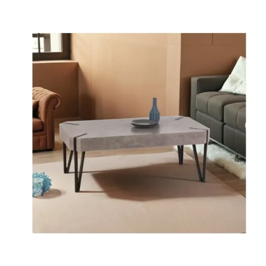 Klubska miza ŽIMA - beton/črna . Moderna klubska mizica ŽIMA, narejena iz kovine in laminirane mizne plošče. Klubska mizica Žima je kvalitetna ter