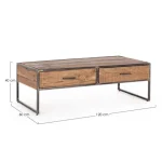 Klubska mizica 2C ELMER . Klubska mizica 2C ELMER ima okvir iz lesa, noge so iz kovine v črni barvi. Ker je les obdelan ročno, so oblike in velikosti ki jih