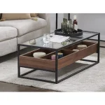 Klubska mizica ARMY . Klubska mizica ARMY je narejena iz laminirane plošče, zgoraj pa ima kaljeno steklo in okvir je iz kovine. Debelina delovne plošče je