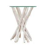 Klubska mizica C-VT SAHEL D40 je narejena iz beljenega lesa z nekaljenim steklom in je namenjena samo za interno uporabo. Material: - Ne kaljeno steklo -