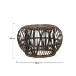 Klubska mizica DORADAL rjava . Klubska mizica DORADAL rjava ima strukturo iz ratana. Priporočljivo je da se ne izpostavlja slabemu vremenu ali pa direkt