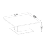 Klubska mizica DORIS . Klubska mizica DORIS v sonoma barvi je eleganten kos pohištva, ki se poda v vsak prostor. Mizna plošča je narejena iz laminirane