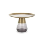 Klubska mizica FIFI zlata . Klubska mizica FIFI modernega videza bo popestrila vsak prostor. Mizna plošča je narejena iz kovine v zlati barvi. Mizno