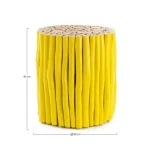 Klubska mizica GUADALUPE rumena . Klubska mizica GUADALUPE rumena je narejena iz visokokakovostnih tikovih vej. Njen umetniški dizajn se odlično poda v vsak