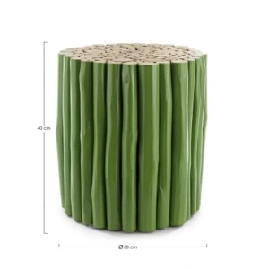 Klubska mizica GUADALUPE zelena . Klubska mizica GUADALUPE je narejena iz visokokakovostnih tikovih vej. Njen umetniški dizajn se odlično poda v vsak