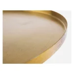 Klubska mizica KALPITA zlata D51 . Klubska mizica KALPITA je narejena iz kovine z medeninastim zaključkom. Dimenzije: širina: Ø51cm višina: 59hcm višina: