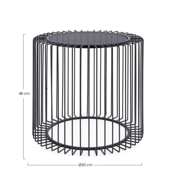 Klubska mizica KIERAN D50 . Klubska mizica KIERAN D50 ima jekleni okvir in top iz kaljenega stekla. Material: - Kaljeno steklo - Jekleni okvir Barva: - Črna