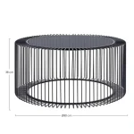 Klubska mizica KIERAN D80 . Klubska mizica KIERAN D80 je eleganten kos pohištva, ki popestri vsak prostor. Narejena je iz kovine. Vrh je narejen iz kaljenega