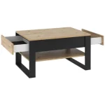 Klubska mizica KVIN . Klubska mizica KVIN je izjemno privlačna za oči in primerna za vsak prostor. Na obeh straneh mizice so dva zelo priročna in kakovostna