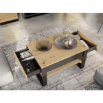 Klubska mizica KVIN . Klubska mizica KVIN je izjemno privlačna za oči in primerna za vsak prostor. Na obeh straneh mizice so dva zelo priročna in kakovostna