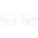 Klubska mizica KVIN . Klubska mizica KVIN je izjemno privlačna za oči in primerna za vsak prostor. Na obeh straneh mizice so dva zelo priročna in kakovostna