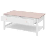 Klubska mizica LINA . Klubska mizica LINA je funkcionalna a hkrati moderna mizica. Narejena je iz laminirane plošče z plastičnimi ročaji. Ima ABS robove,