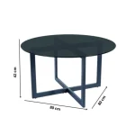 Klubska mizica MERIA . Klubska mizica MERIA s kovinskim podnožjem. Vrhnji del mizne plošče je dimljeno kaljeno steklo. Barva: - Črna mat Dimenzije: -