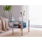 Moderna klubska mizica NAMI, je eleganten kos pohištva. Zgornja mizna plošča je narejena iz prozornega kaljenega stekla 8mm debeline. Spodnja mizna plošča