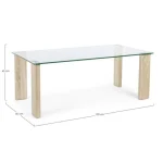 Klubska mizica NEW ARLEY 120x60 natur . Klubska mizica NEW ARLEY 120x60 natur je narejena iz MDF-ja. Nogice so narejene iz MDF-ja z učinkom lesa. Nogice