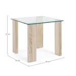 Klubska mizica NEW ARLEY 55X55 natur . Klubska mizica NEW ARLEY 55X55 natur je narejena iz MDF-ja objetega v melaminski papir z učinkom lesa. Ima kaljeno