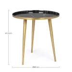 Klubska mizica NILIMI D40 . Klubska miza NILIMI ima aluminijaste noge, mizna plošča je kovinska z emaljiranim zaključkom. Dimenzije: širina: Ø40cm