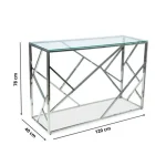 Klubska mizica PACADE . Moderna klubska mizica PACADE. Je zelo kvalitetna in stabilna. Mizna plošča je napravljena iz kaljenega stekla. Podnožje mizne