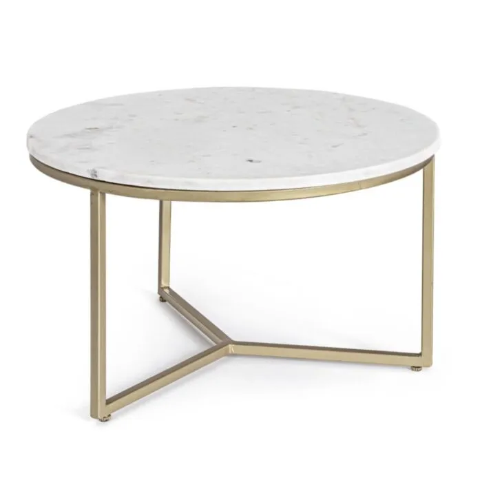 Klubska mizica PHOENIX D57.5 bela . Klubska mizica PHOENIX D57.5 bela je edinstven kos pohištva za vsak prostor. Okvir mizice je narejen iz kovine, v zlati