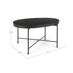 Klubska mizica RASHIDA 70x46 črna . Klubska mizica RASHIDA 70x46 črna ima kovinski okvir in stekleni vrh. Ima štiri stabilne nogice, ki doprinesejo