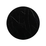 Klubska mizica SABINA . Klubska miza SABINA je modernega dizajna. Mizna plošča je narejena iz kaljenega stekla v videzu marmorja. Mizno podnožje je narejeno