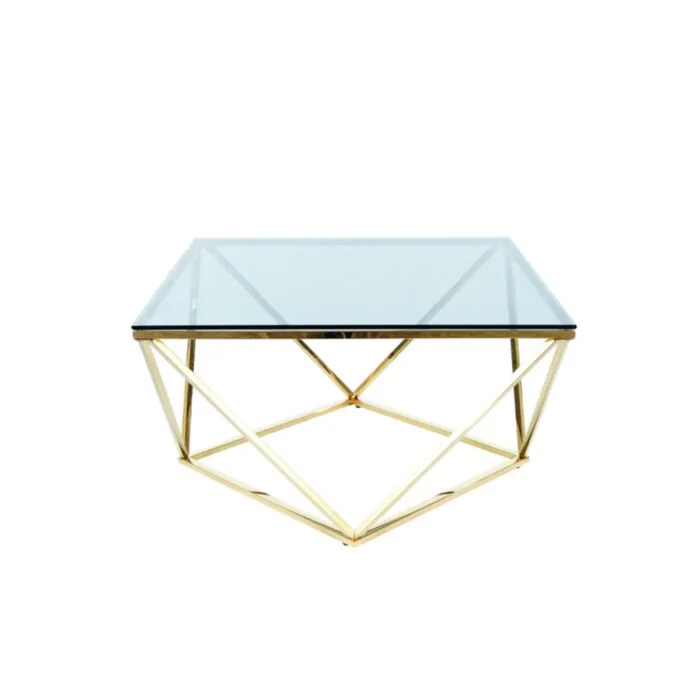 Klubska mizica SILY . Moderna klubska mizica SILY. Je zelo kvalitetna in stabilna. Mizna plošča je narejena iz kaljenega stekla. Podnožje mizne plošče je