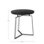 Klubska mizica ZAIRA D50 črna . Klubska mizica ZAIRA D50 črna ima jekleno okvirje in stekleni vrh. Material: - Jeklo - Steklo Barva: - Črna Dimenzije: