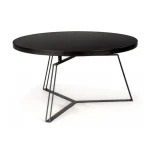 Klubska mizica ZAIRA D70 črna je stabilna okrogla miza z elegantnim dizajnom. Narejena je iz črno prašno lakirane kovine. Vrh mizice je narejen iz stekla.