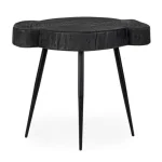 Klubska mizica ZAKIA črnaL . Klubska mizica ZAKIA črna L je narejena iz lesa in zaključena z pokrovom poliuretanske barve. Ima jeklene noge. Oblike in