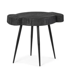 Klubska mizica ZAKIA črnaL . Klubska mizica ZAKIA črna L je narejena iz lesa in zaključena z pokrovom poliuretanske barve. Ima jeklene noge. Oblike in