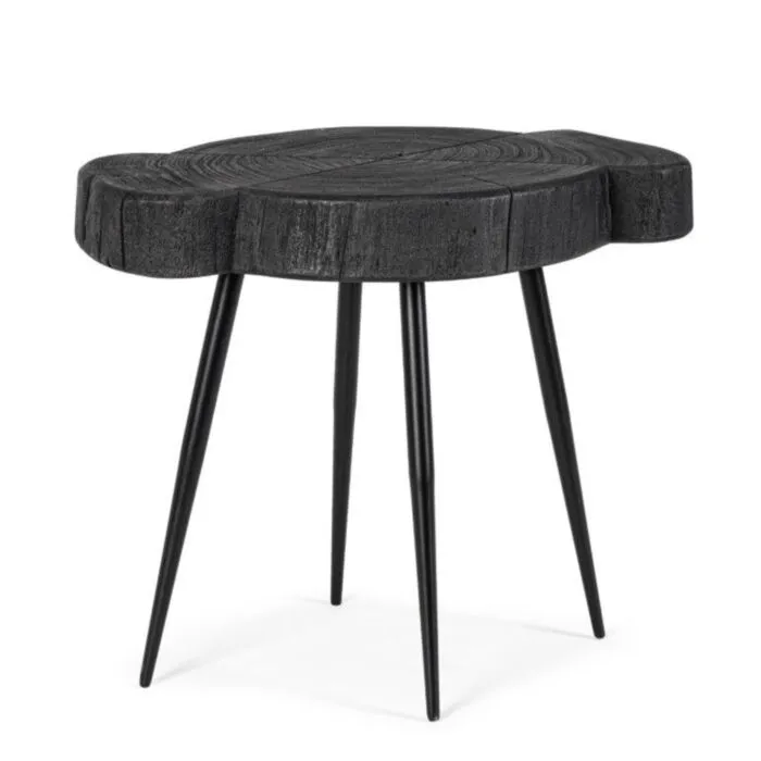 Klubska mizica ZAKIA črnaL Klubska mizica ZAKIA črnaL . Klubska mizica ZAKIA črna L je narejena iz lesa in zaključena z pokrovom poliuretanske barve. Ima jeklene noge. Oblike in