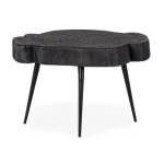 Klubska mizica ZAKIA NERO S . Klubska mizica ZAKIA črna S je narejena iz lesa in zaključena z pokrovom poliuretanske barve. Ima jeklene noge. Oblike in