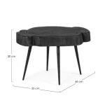 Klubska mizica ZAKIA NERO S . Klubska mizica ZAKIA črna S je narejena iz lesa in zaključena z pokrovom poliuretanske barve. Ima jeklene noge. Oblike in