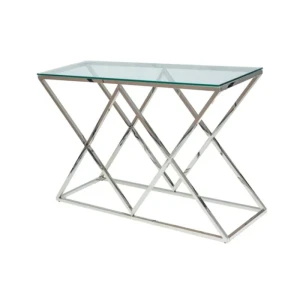 Klubska mizica ZEN 120 x 78 . Klubska mizica ZEN 120 x 78 vas bo navdušila. Narejena je iz kromiranega ogrodja. Mizna plošča je iz kaljenega stekla. Barva: