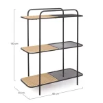 Knjižna omara ELYOT 3P . Knjižna omara ELYOT 3P ima jekleno ogrodje in ratan kombinacijo. Samo za interno uporabo. Material: - Jeklo - Ratan Barva: - Črna