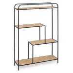 Knjižna omara ELYOT 4P . Knjižna omara ELYOT 4P ima kovinsko ogrodje in ratan kombinacijo. Samo za interno uporabo. Material: - Kovina - Ratan Barva: - Črna