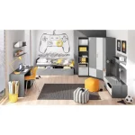 Knjižna omara SIVKO . Knjižna omara SIVKO je visoka omara s policami in globokim predalom. Primerna je za vsako otroško sobo, saj je uporabna in hkrati