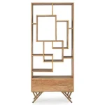 Knjižni poličnik 1C RAIDA . Knjižni poličnik 1C RAIDA je narejen iz lesa in kovinskih nog. Okvir je iz akacijevega lesa. Material: - Les - Kovina