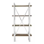 Knjižni poličnik STANTON . Knjižni poličnik STANTON je narejen iz lesa in nerjavečega jekla. Dimenzije: širina: 90cm globina: 35cm višina: 180cm