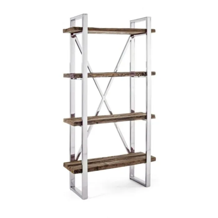 Knjižni poličnik STANTON Knjižni poličnik STANTON . Knjižni poličnik STANTON je narejen iz lesa in nerjavečega jekla. Dimenzije: širina: 90cm globina: 35cm višina: 180cm