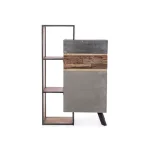 Komoda 1A-2C MANCHESTER ima okvir iz lesa in jekla ter nastavljive noge. Dimenzije: širina: 90cm globina: 40cm višina: 140cm