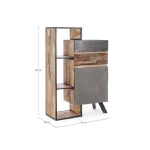 Komoda 1A-2C MANCHESTER ima okvir iz lesa in jekla ter nastavljive noge. Dimenzije: širina: 90cm globina: 40cm višina: 140cm