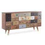 Komoda 2A-4C DHAVAL . Komoda 2A-4C DHAVAL ima okvir iz lesa in MDF-ja. Ročaji so iz kovine. Narejena je iz kakovostnega mangovega in akacijevega lesa. Ima