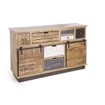 Komoda 2A-7C TUDOR . Komoda TUDOR je narejena iz lesenega okvirja (mango), podnožje je kovinsko. Dimenzije: širina: 125cm globina: 37cm višina: 80cm