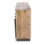 Komoda 2A-7C TUDOR . Komoda TUDOR je narejena iz lesenega okvirja (mango), podnožje je kovinsko. Dimenzije: širina: 125cm globina: 37cm višina: 80cm