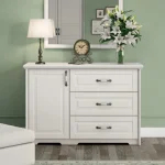 Komoda ALOJA . Komoda ALOJA, je eleganten kos pohištva, ki popestri vsak prostor. Komoda ima tri funkcionalne, rustikalne in elegantne predale in vrata,