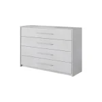 Komoda AMARELA 2 . Komoda AMARELA 2 je narejena iz trpežne laminirane plošče debeline 16 mm. Robovi so ABS in ima moderne linije. Vsebuje 4 predale.