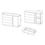 Komoda AREK . Uporabna in praktična komoda AREK je popolna izbira za dnevne sobe in jedilnice, saj združuje funkcionalnost in eleganten videz. Izdelana je iz